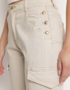 m.sara Pantaloni cargo bej deschis din Bumbac cu Butoane Decorative Arminue