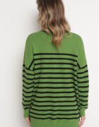 m&v Cardigan Verde Lung în dungi cu buzunare Fellesa