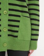 m&v Cardigan Verde Lung în dungi cu buzunare Fellesa