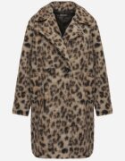 Made in Italy Palton Bej Dublu rând Cu imprimeu leopard Cu buzunare oblice Niathriel