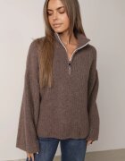 Made in Italy Pulover cu adaos de lână cu model în dungi Apercine Bej