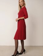 Made in Italy Rochie Bordură Evazată cu Pliuri și Curea cu Cataramă Lennoria
