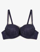 mag - net Sutien Bleumarin cu push-up decorat cu dantelă Morgis
