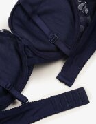 mag - net Sutien Bleumarin cu push-up decorat cu dantelă Morgis