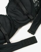 mag - net Sutien Verde închis Push-up cu model din dantelă Lanovinea