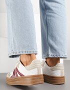 maira Adidași Albi în Stil de Teniși pe Talpă Groasă cu Model Geometric Wevirra