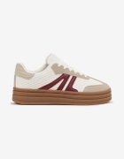 maira Adidași Albi în Stil de Teniși pe Talpă Groasă cu Model Geometric Wevirra
