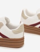 maira Adidași Albi în Stil de Teniși pe Talpă Groasă cu Model Geometric Wevirra