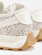 maira Adidași Gri cu Talpă Abstractă cu Relief și Curele Decorative Emaliane
