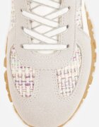maira Adidași Gri cu Talpă Abstractă cu Relief și Curele Decorative Emaliane