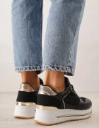 maira Adidași Negri cu Talpă Groasă cu Inserții din Plasă și Metalice Sewtira