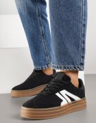 maira Adidași negri în Stil de Tenisi cu Talpă Groasă cu Model Geometric Wevirra