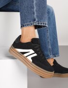 maira Adidași negri în Stil de Tenisi cu Talpă Groasă cu Model Geometric Wevirra