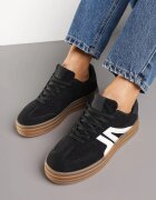 maira Adidași negri în Stil de Tenisi cu Talpă Groasă cu Model Geometric Wevirra