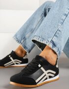maira Adidași Negri în Stilul Tenișilor Iconici cu Cusături Decorative Wendiva