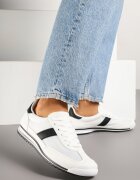 maira Sneakers albi cu bandă decorativă Cleota