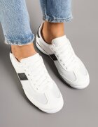 maira Sneakers albi cu bandă decorativă Cleota