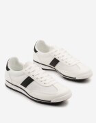 maira Sneakers albi cu bandă decorativă Cleota