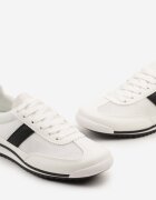 maira Sneakers albi cu bandă decorativă Cleota
