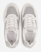 maira Sneakers Albi pe Talpă Groasă cu Inserții din Plasă și Metalice Sewtira