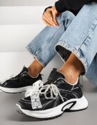 maira Sneakersy Negre decorate cu motiv geometric fundă și mărgele Saralinae