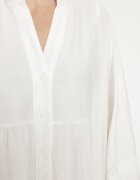 maja studio Rochie Albă Cloche din Viscoză cu Inserții din Dantelă Nalanieth