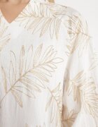 maja studio Rochie Albă din Vascoză cu Fir Metalic și Broderii Norvezira