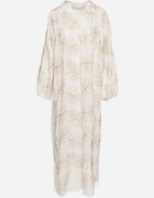 maja studio Rochie Albă din Vascoză cu Fir Metalic și Broderii Norvezira