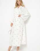 maja studio Rochie albă din viscoză Croi Oversize cu Broderie Decorativă Naleniel