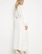 maja studio Rochie albă din viscoză Croi Oversize cu Broderie Decorativă Naleniel