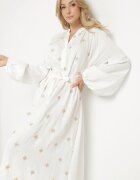 maja studio Rochie albă din viscoză Croi Oversize cu Broderie Decorativă Naleniel