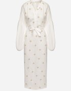 maja studio Rochie albă din viscoză Croi Oversize cu Broderie Decorativă Naleniel