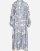 maja studio Rochie albastru deschis din viscoză cu croială evazată cu frunze Rivvesa