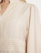maja studio Rochie bej deschis din viscoză Boho cu croială evazată cu elastic și dantelă Gonillea
