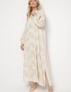 maja studio Rochie bej deschis din viscoză cu fir metalic și broderii Norvezira