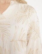maja studio Rochie bej deschis din viscoză cu fir metalic și broderii Norvezira