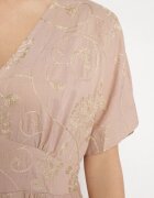 maja studio Rochie Bej din Vâscoză cu Fir Metalic și Broderie Nelvesia