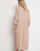 maja studio Rochie Bej din Vâscoză cu Fir Metalic și Broderii Norvezira