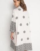 maja studio Rochie bej din viscoză decorată cu model geometric Nalanessa