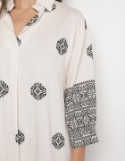 maja studio Rochie bej din viscoză decorată cu model geometric Nalanessa