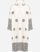 maja studio Rochie bej din viscoză decorată cu model geometric Nalanessa