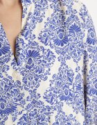 maja studio Rochie Cloș Albastră din Vâscoză cu Model Ornamental Gonavina