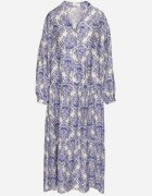 maja studio Rochie Cloș Albastră din Vâscoză cu Model Ornamental Gonavina