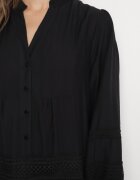 maja studio Rochie Cloș Neagră din Viscoză cu Inserții din Dantelă Nalanieth