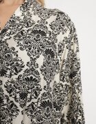 maja studio Rochie Cloș Neagră din Viscoză cu Model Ornamental Gonavina
