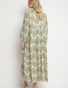 maja studio Rochie Cloș Verde din Viscoză cu Model Ornamental Gonavina