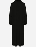 maja studio Rochie Neagră Tip cămașă cu In și Viscoză cu Mâneci Reglabile Melvezia