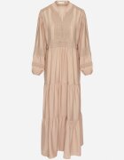 maja studio Rochie vâscoză bej Boho cu croială evazată cu elastic și dantelă Gonillea