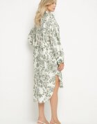 maja studio Rochie Verde din Viscoză Tip Cămașă cu Imprimeu Floral Varvesa