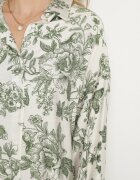 maja studio Rochie Verde din Viscoză Tip Cămașă cu Imprimeu Floral Varvesa